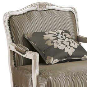 Luxuriöser Sessel Lagoos in Taupe und Holz White Wash – Ansicht 3