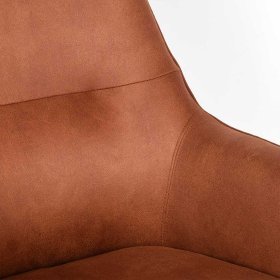 Wohnzimmersessel Kimms in Cognac Braun Microfaser mit Drehgestell – Ansicht 5