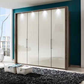 Schlafzimmerschrank Prismo in Weiß Creme mit Gleittüren – Ansicht 2