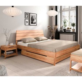 Franzoesisches Bett Korres aus Kernbuche Massivholz - Schubladen optional – Ansicht 1