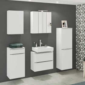 Weißer Hochschrank Folcora 40 cm breit 2-türig – Ansicht 9