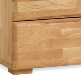 Massivholz Doppelbett Restania aus Wildeiche honigfarben mit Nachtkommoden (dreiteilig) – Ansicht 8