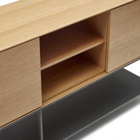 Esszimmersideboard Zoryac in Eichefarben mit Fußgestell aus Metall – Ansicht 6