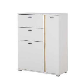 Kommode Luzillo - Weiß und Wildeichefarben in modernem Design – Ansicht 1