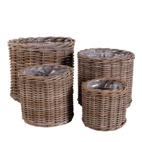 Rattan Körbe Anizia in Braun zum Bepflanzen (vierteilig) – Ansicht 1