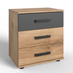 Schlafzimmer Set Latizia in Dunkelgrau und Plankeneiche Holzoptik (vierteilig) – Ansicht 10