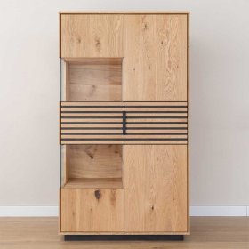 Highboard Deruta mit Glastür und LED Beleuchtung – Ansicht 3