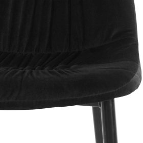 Schwarze Stühle Widgo aus Samt und Metall 47 cm Sitzhöhe (2er Set) – Ansicht 6