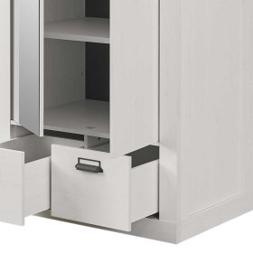 Schlafzimmerset Dionada im Landhausstil in Pinie Weiß (dreiteilig) – Ansicht 15