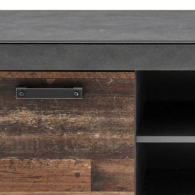 Wohnwand Frondito in Dunkelgrau und Altholz Optik 250 cm breit (dreiteilig) – Ansicht 12