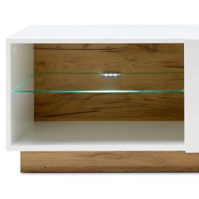 TV Wohnwand Franvos im Skandi Design in Weiß und Wildeiche Optik (vierteilig) – Ansicht 13