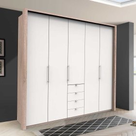 Schlafzimmerschrank Lolyana mit vier Schubladen und Falttüren – Ansicht 2