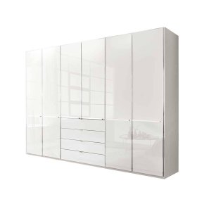 XL Kleiderschrank Bean mit Drehtüren Front glasbeschichtet – Ansicht 1