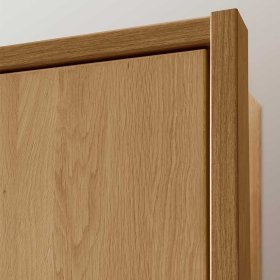 Kleiderschrank Veyfas in Beige und Eiche mit Glas beschichtet – Ansicht 6