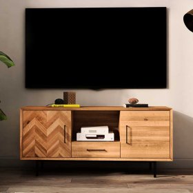 Fernsehboard Yalley in Wildeichefarben im Skandi Design – Ansicht 2