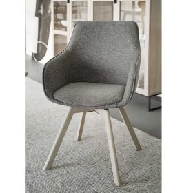 Armlehnstuhl Felda mit Gestell aus Massivholz im Skandi Design (2er Set) – Ansicht 2