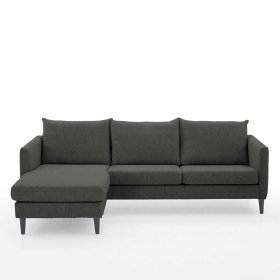Anthrazit Eckcouch Sanctos mit Armlehnen 227 cm breit – Ansicht 4
