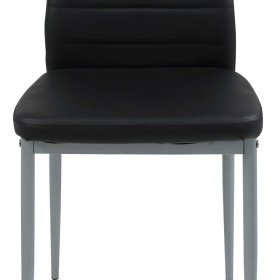 Schwarze Kunstleder Stühle Lombadossa mit hoher Lehne und Metallgestell (2er Set) – Ansicht 8