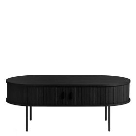 Designcouchtisch Sumatri in Schwarz mit ovaler Tischplatte – Ansicht 1