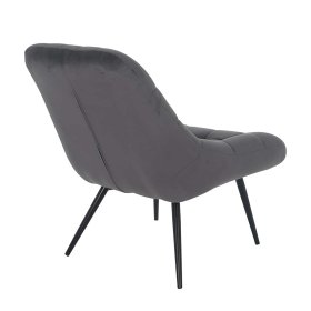 Design Lounge Sessel Azuro in Dunkelgrau Samt mit 50 cm Sitzhöhe – Ansicht 5