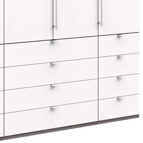 Moderner Kombi Kleiderschrank Rarian mit Falttüren und vielen Schubladen – Ansicht 4