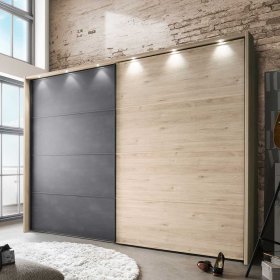 Schlafzimmer Set Bruvena in Eichefarben und Dunkelgrau Made in Germany (vierteilig) – Ansicht 11