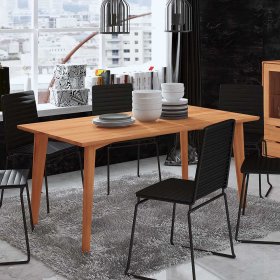 Echtholztisch Stenov aus Kernbuche Massivholz 90 cm tief – Ansicht 3
