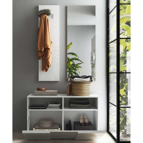Komplett Garderobe Jalton in Weiß Hochglanz 91 cm breit (dreiteilig) – Ansicht 3