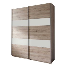 Schiebetürenschrank Lovro in Eiche San Remo und Weiß 135x198x65 cm – Ansicht 1