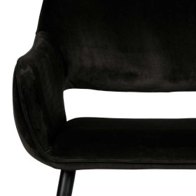 Armlehnenstühle Vellindro in Schwarz Samt mit Metallgestell (2er Set) – Ansicht 5