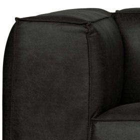 Schwarzer Wohnzimmer Sessel Vamaica aus Recyclingleder mit Armlehnen – Ansicht 3