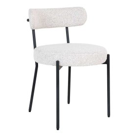 Esszimmerstuhl Pascana aus Boucle Stoff mit Gestell aus Metall (2er Set) – Ansicht 2
