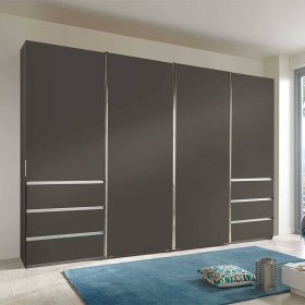 Schwebetürenkleiderschrank Grionia Made in Germany mit sechs Schubladen – Ansicht 2