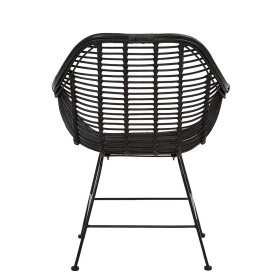 Schwarze Rattan Stühle Vitablo mit Armlehnen 45 cm Sitzhöhe (2er Set) – Ansicht 6