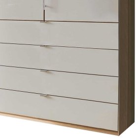 Schlafzimmer Möbel Cnutria modernes Design in Beige und Eiche Bianco (vierteilig) – Ansicht 7
