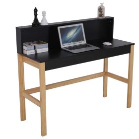 Designschreibtisch Calinesta in Schwarz und Piniefarben – Ansicht 2