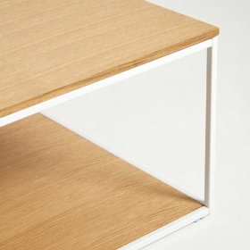 Sofatisch Katrynella in Eichefarben und Weiß mit quadratischer Tischplatte – Ansicht 3
