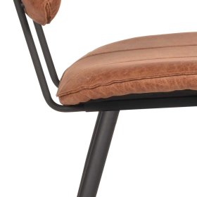 Esszimmerstuhl Set Auray in Cognac Braun Kunstleder mit 50 cm Sitzhöhe (2er Set) – Ansicht 6
