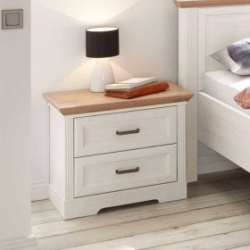Nachttisch Kommode Dymco im Landhausstil in Weiß – Ansicht 2
