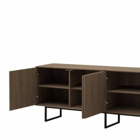 Wohnwand Anuta in Nussbaumfarben 137 cm hoch (zweiteilig) – Ansicht 5