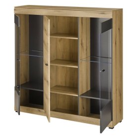 Highboard Vitrine Badehma in modernem Design mit zwei Glasböden – Ansicht 3