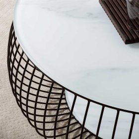 Sofatisch Santyra mit Drahtgestell in runder Form – Ansicht 5