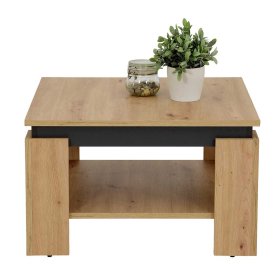Sofatisch 68x68 cm Pabluna in Wildeichefarben und Anthrazit – Ansicht 2