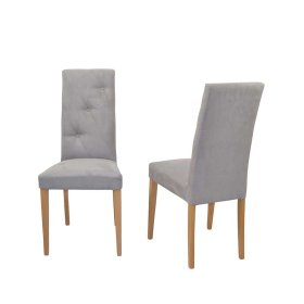 Stühle mit hoher Lehne Sanfetra in Taupe und Eichefarben (2er Set) – Ansicht 8