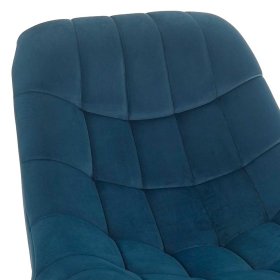 Lounge Sessel Osamu in Blau Samt im Retro Design – Ansicht 7
