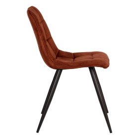 Polsterstuhl Set Salinta mit Velours Bezug in Rost 50 cm Sitzhöhe (2er Set) – Ansicht 3