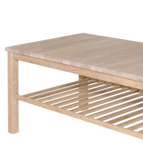 Skandi Design Wohnzimmer Tisch Ikba in Eiche Bianco massiv geölt 120 cm breit – Ansicht 3