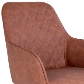 Sitzgruppe Braun Ezefa Stühle Kunstleder Tisch Eiche Rauchfarben (siebenteilig) – Ansicht 8