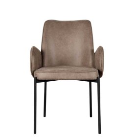 Esszimmerarmlehnstuhl Alli in Taupe aus Microfaser (2er Set) – Ansicht 2