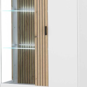 Wohnzimmer Vitrine Saladd in modernem Design mit zwei Glasböden – Ansicht 6